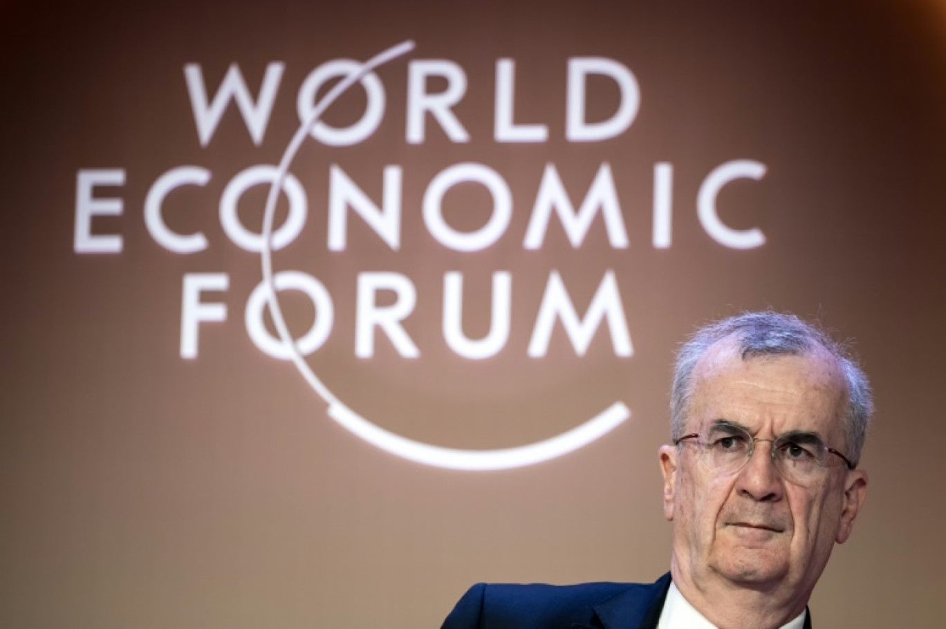 Le gouverneur de la Banque de France Francois Villeroy de Galhau, à Davos le 22 janvier 2025. © FABRICE COFFRINI