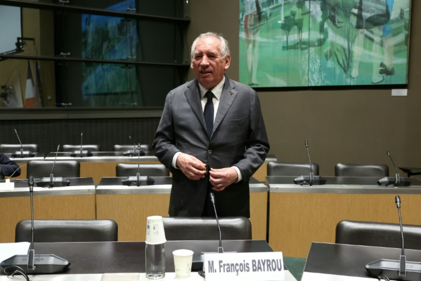 Le Premier ministre François Bayrou arrive à son audition devant la commision d'enquête parlementaire de l'Assemblée nationale, le 14 mai 2025 à Paris © ALAIN JOCARD
