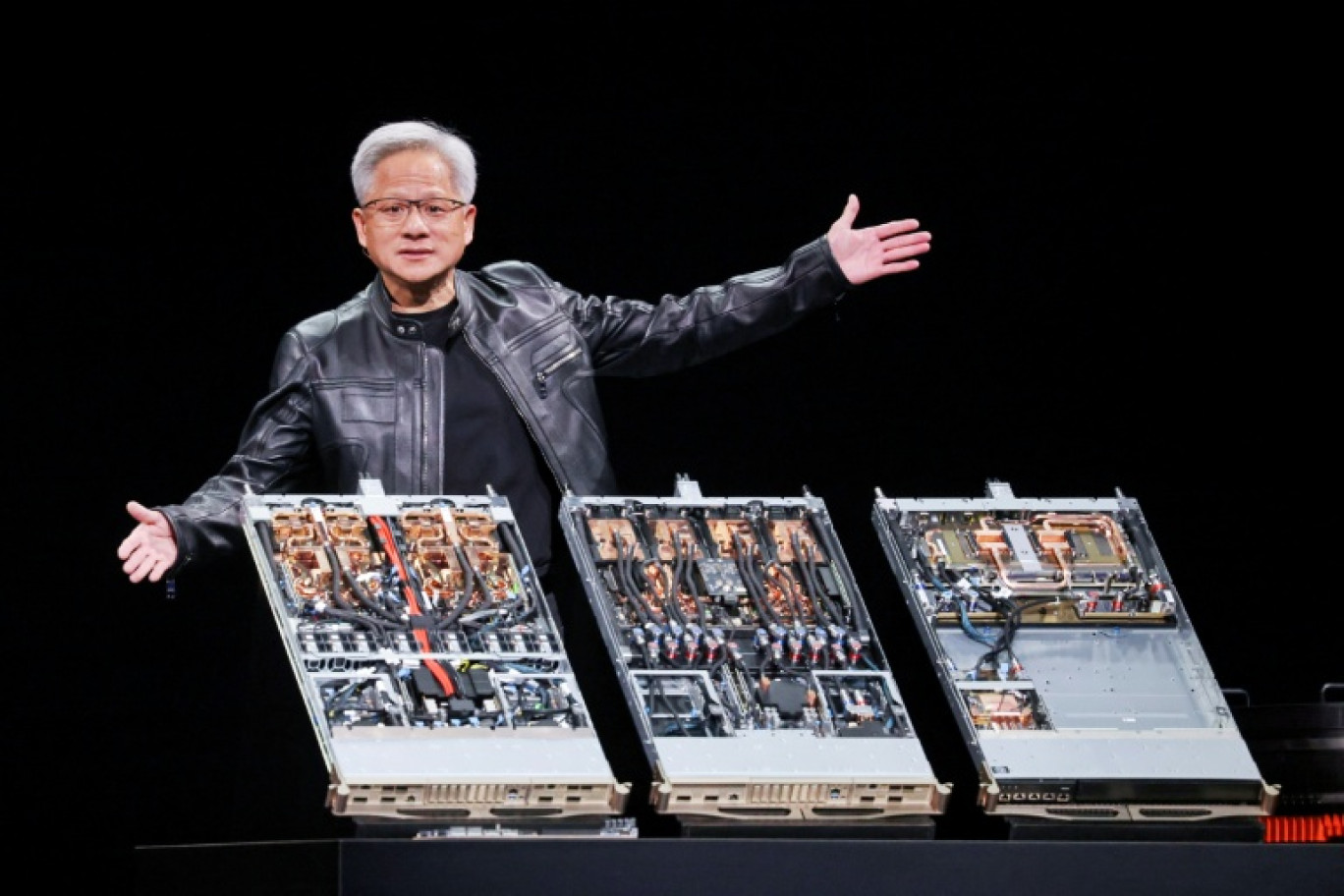 Le patron de Nvidia Jensen Huang au salon Computex à Taipei, le 19 mai 2025, à Taïwan © I-Hwa Cheng
