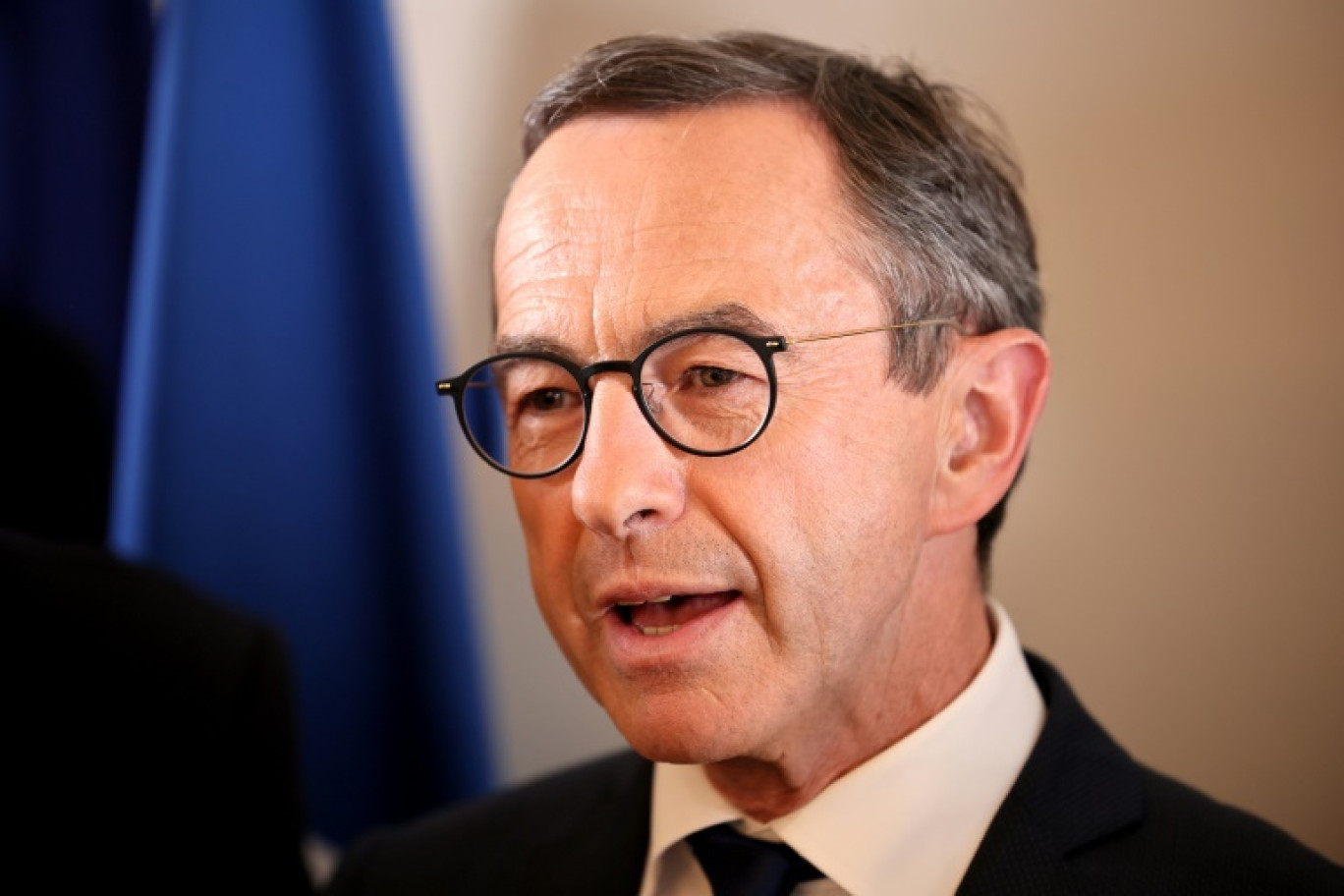 Le ministre de l'Intérieur Bruno Retailleau à Paris le 18 mai 2025 © Kiran RIDLEY