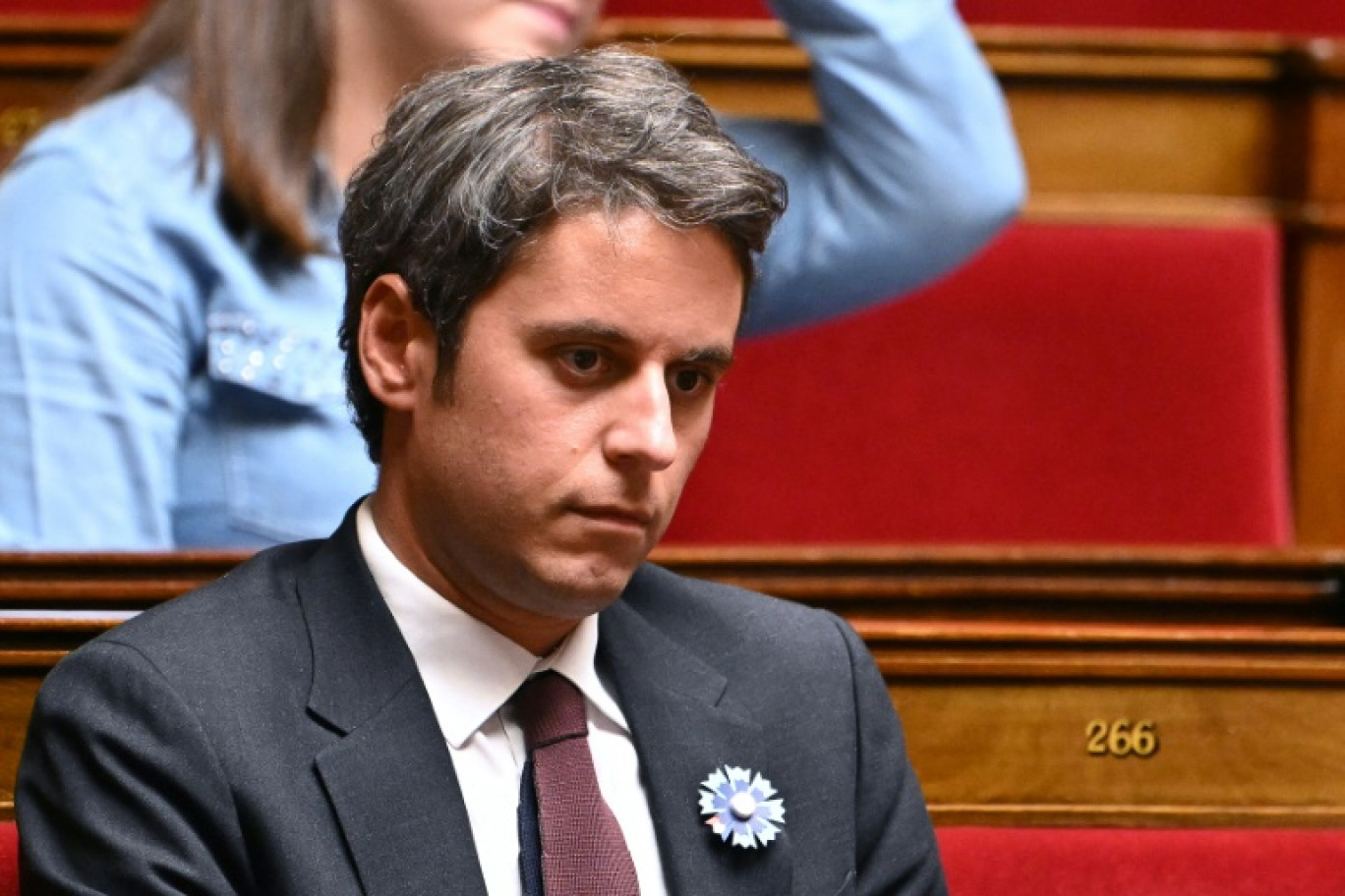 Le parti présidentiel Renaissance, dirigé par Gabriel Attal - ici à l'Assemblée nationale à Paris le 6 mai 2025 - souhaite interdire le voile dans l'espace public pour les mineures de moins de quinze ans © BERTRAND GUAY