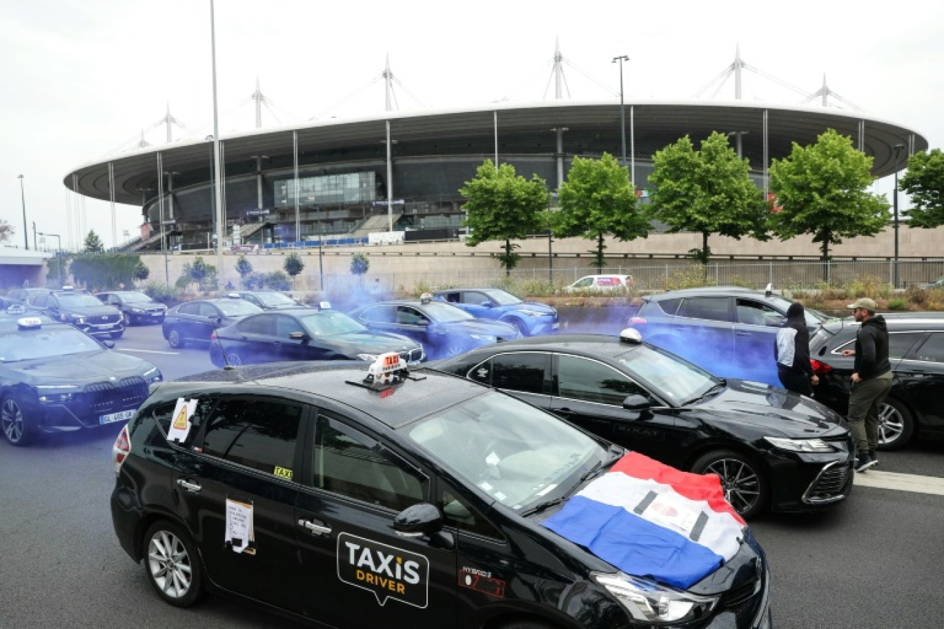 Manifestation de taxis à Saint-Denis en Seine-Saint-Denis, le 21 mai 2025 © Thomas SAMSON