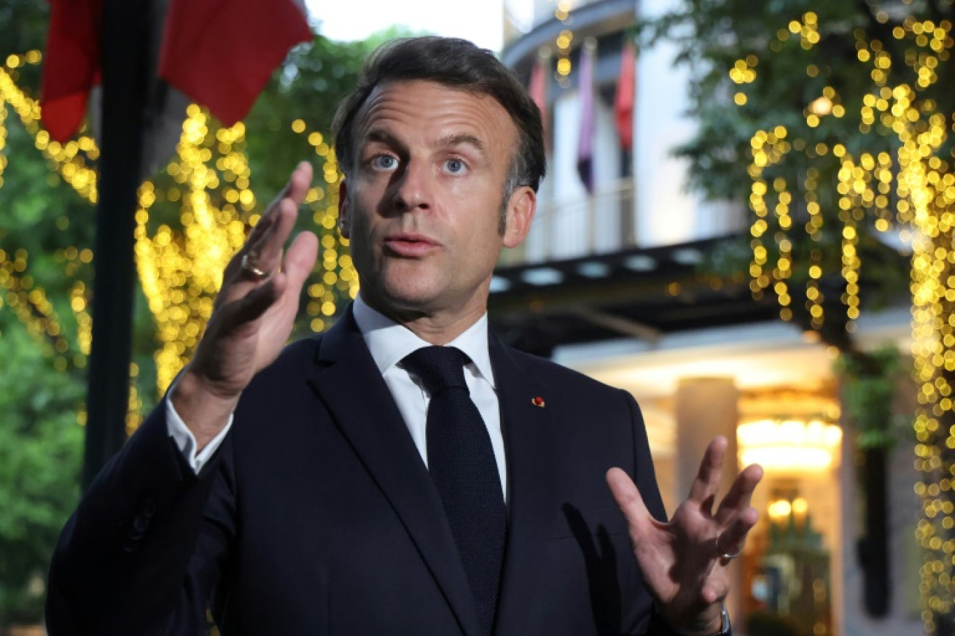 Le président Emmanuel Macron à Hanoï au Vietnam le 26 mai 2025 © Ludovic MARIN