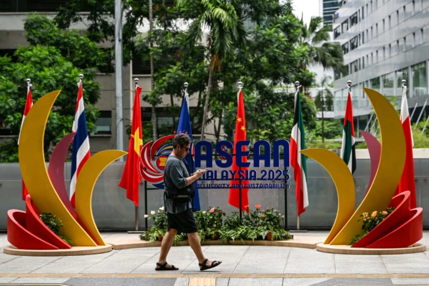 Logo de l'Asean, le 25 mai 2025 à Kuala Lumpur © Jam STA ROSA