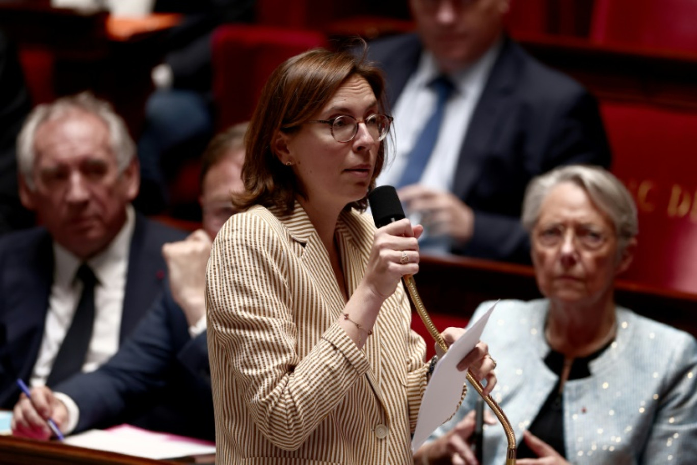 La ministre chargée des Comptes publics, Amélie de Montchalin, lors des questions au gouvernement à l'Assemblée nationale , le 28 mai 2025 à Paris © Thibaud MORITZ