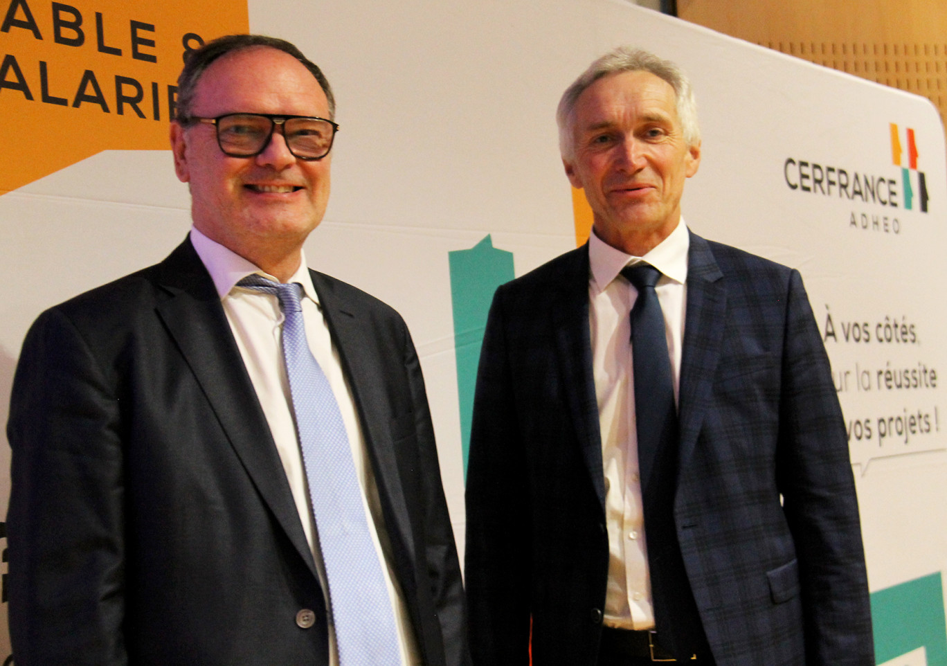 © Emmanuel Varrier. «Sur la facture électronique, nos offres sont présentes mais le plus important encore est de continuer un travail de sensibilisation et d’acculturation de certains de nos clients», assure Fabrice Piquet, président de Cerfrance Adheo et Jean-René Lenne, son directeur général.