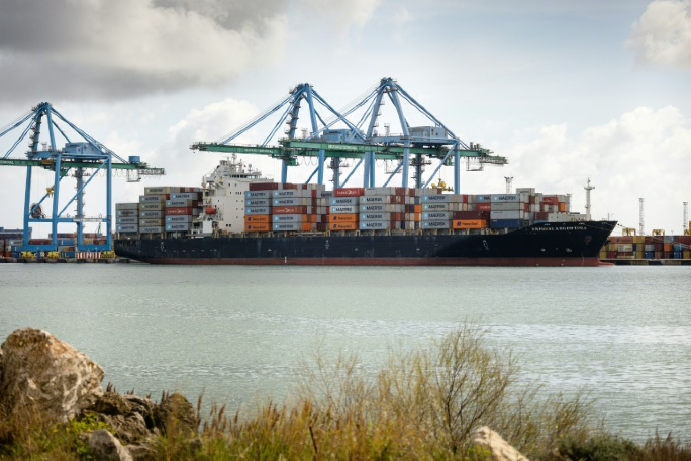 Après avoir refusé mercredi de charger sur un navire à destination d'Israël un conteneur rempli de composants militaires, les dockers CGT du port de Marseille-Fos en ont bloqué deux autres jeudi © CLEMENT MAHOUDEAU