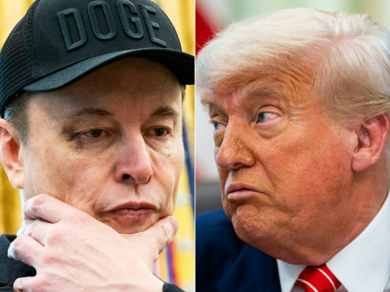 L'homme d'affaires Elon Musk (G) et le président américain Donald Trump (D) à la Maison Blanche, à Washington, aux Etats-Unis, le 30 mai 2025 © Allison ROBBERT