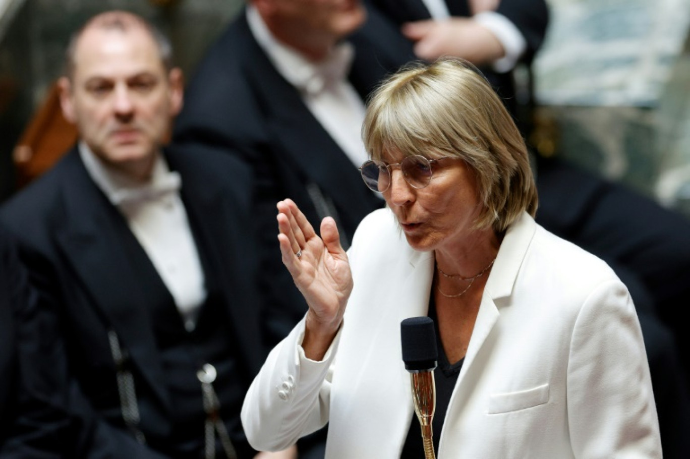 La ministre chargée du Logement Valérie Létard lors d'une séance de questions au gouvernement à l'Assemblée nationale, le 10 juin 2025 à Paris © GEOFFROY VAN DER HASSELT