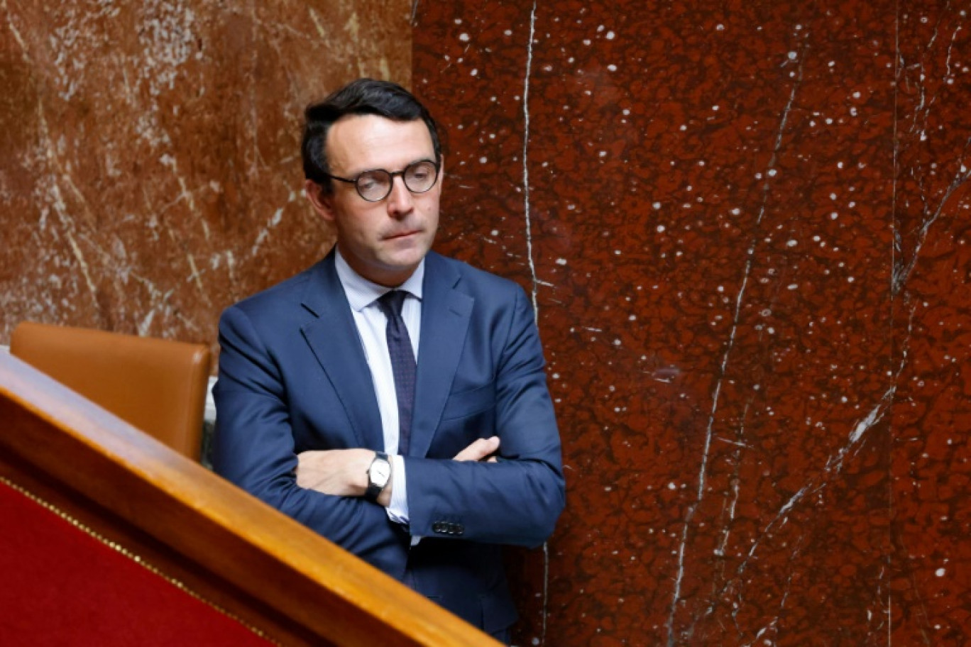 Le secrétaire général du groupe RN à l'Assemblée nationale Renaud Labaye à Paris 28 avril 2025 © Ludovic MARIN