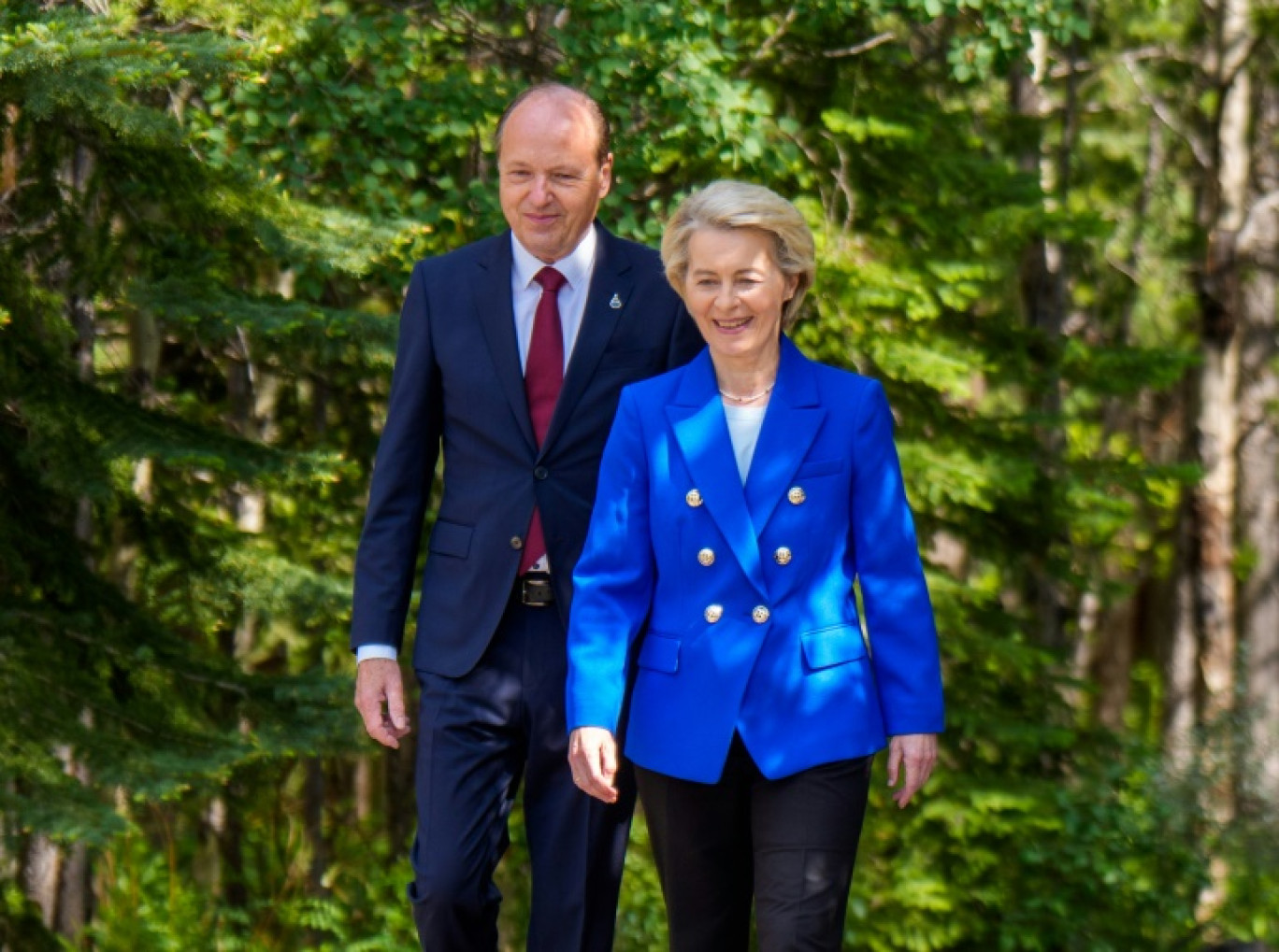 European Commission President Ursula von der Leyen and her husband Heiko arrive at the Group of Seven (G7) Summit © Michael Kappeler