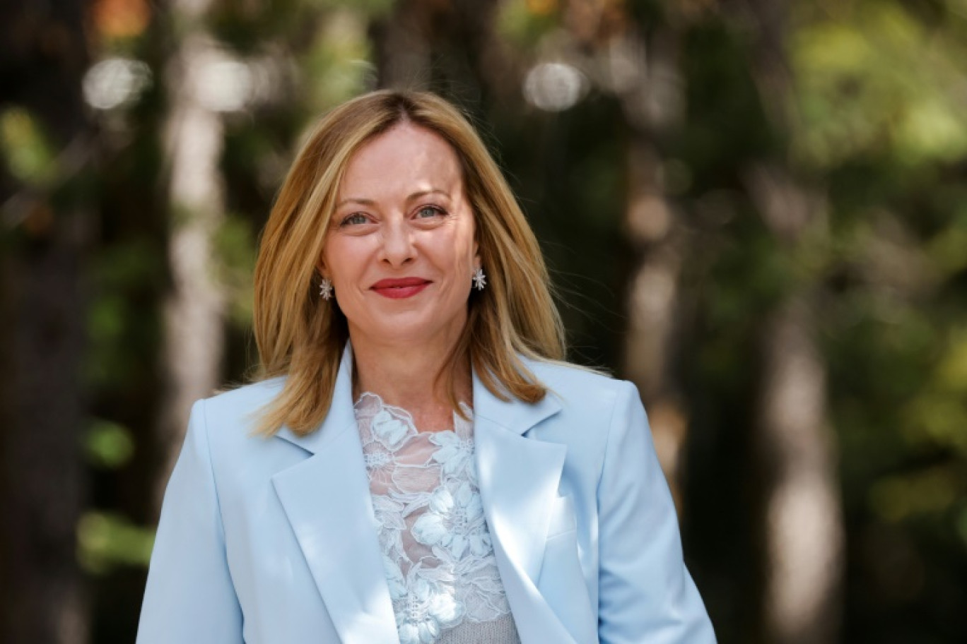 La Première ministre italienne Giorgia Meloni arrive au sommet du G7 à Kananaskis, au Canada, le 16 juin 2025 © Ludovic MARIN