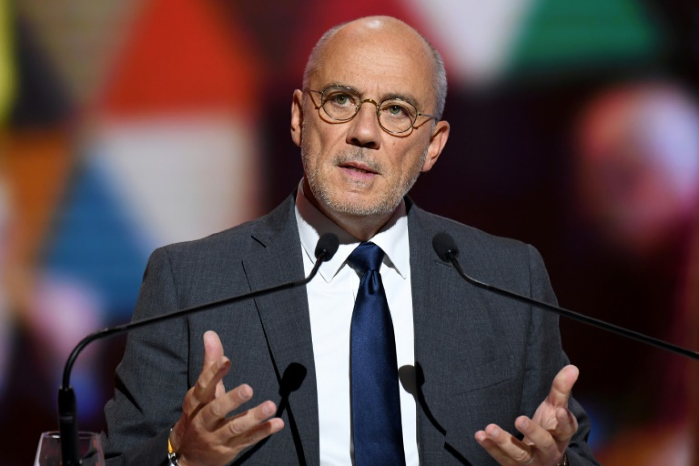 L'ex-patron d'Orange Stéphane Richard à Paris le 19 mai 2022 © Eric PIERMONT