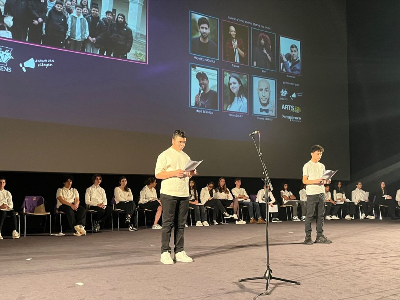 Les jeunes participants dans leur concours d'éloquence, ici lors de l'édition 2024 à Amiens.