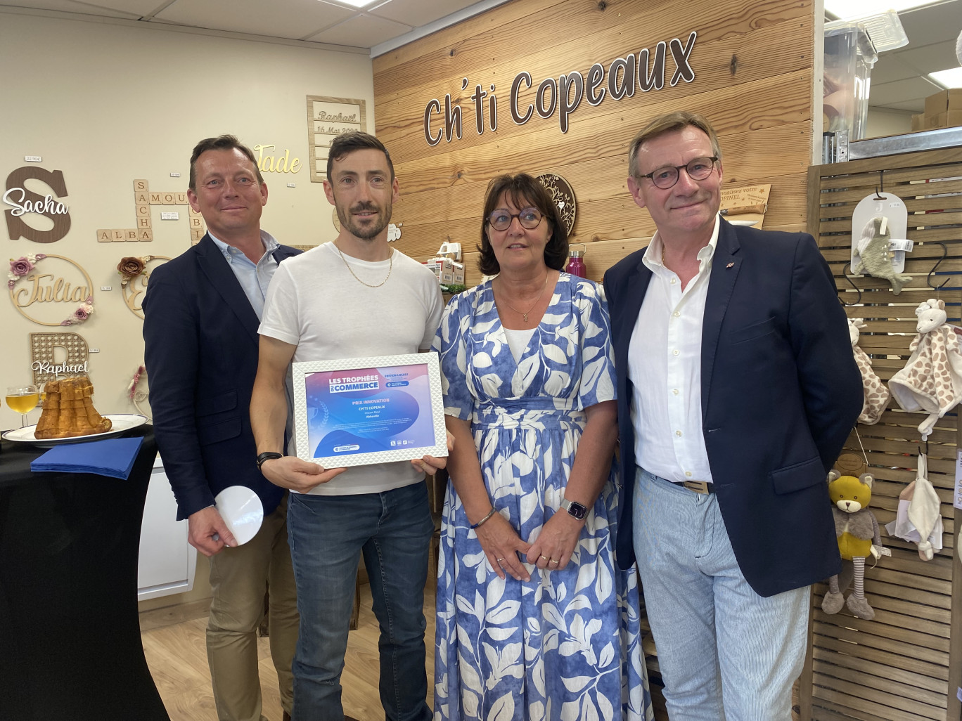 Thomas Delcuze, Vincent Dieul, Christelle Bary et Pascal Demarthe, maire d’Abbeville.