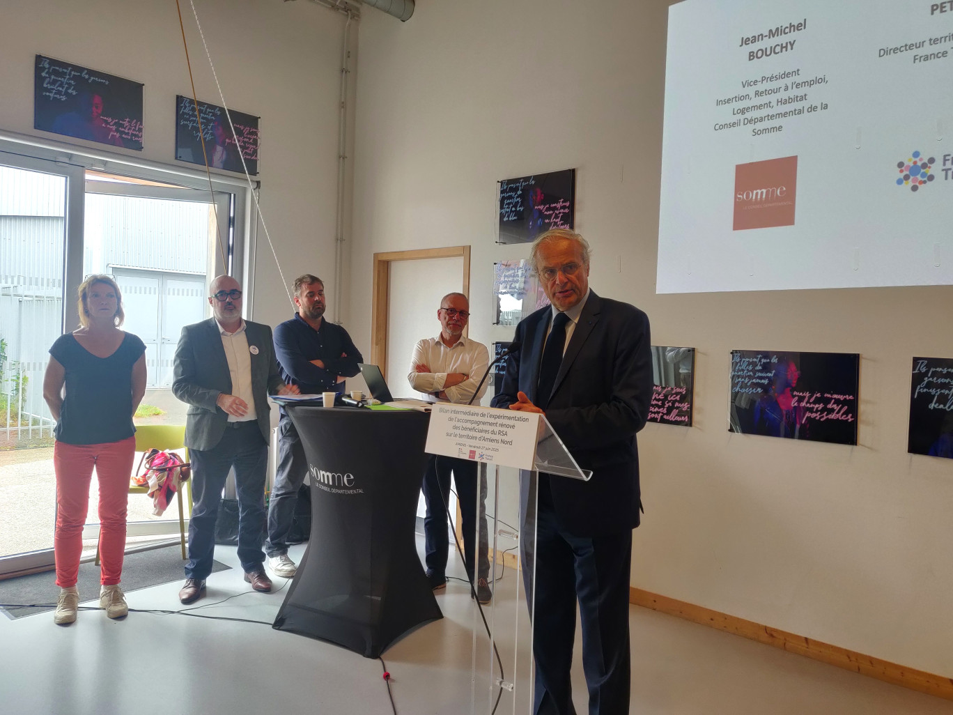Rollon Mouchel-Blaisot, était présent aux côtés de Christelle Hiver et de Benoît Petit pour cette présentation du bilan intermédiaire du RSA rénové. © Aletheia Press / DLP