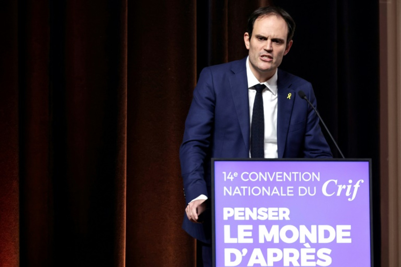 Le président du Crif Yonathan Arfi le 24 novembre 2024 à Paris © STEPHANE DE SAKUTIN