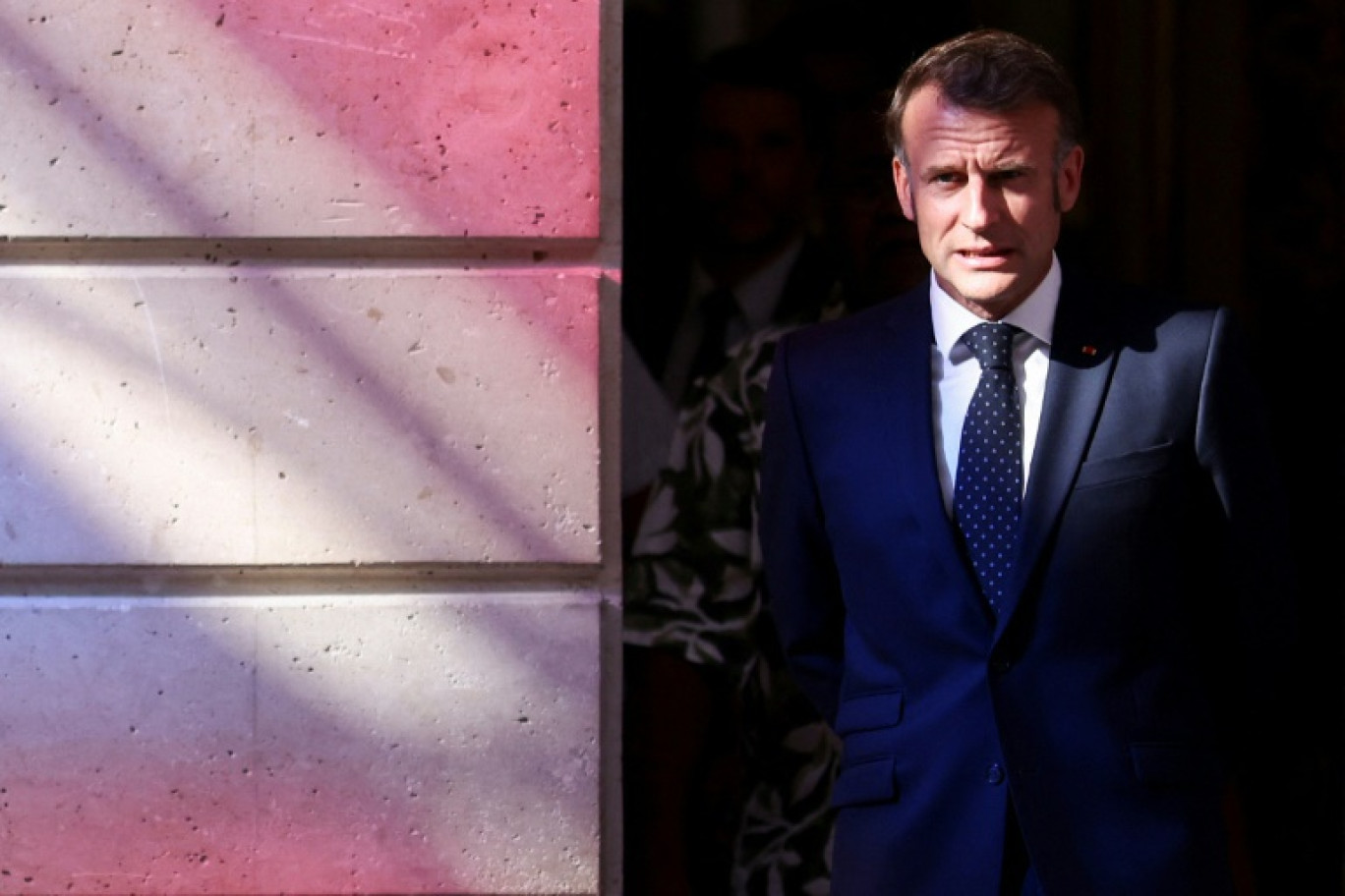 Le président français Emmanuel Macron à l'Elysée à Paris le 12 juillet 2025 © Tom Nicholson