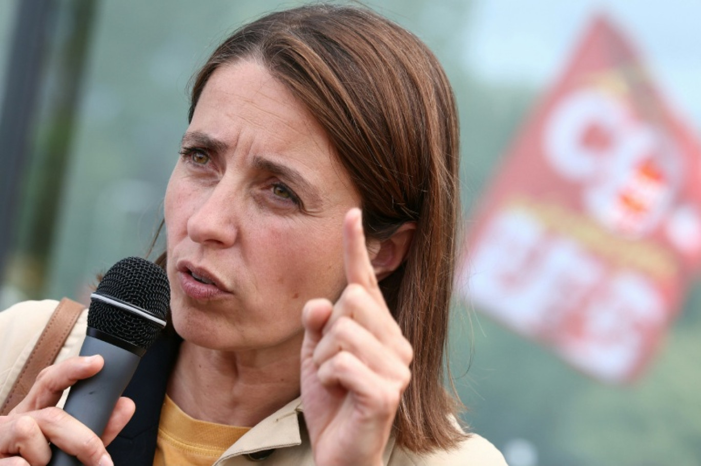 Sophie Binet lors d'une manifestation à Mertzwiller (est), le 5 juin 2025. © Frederick FLORIN