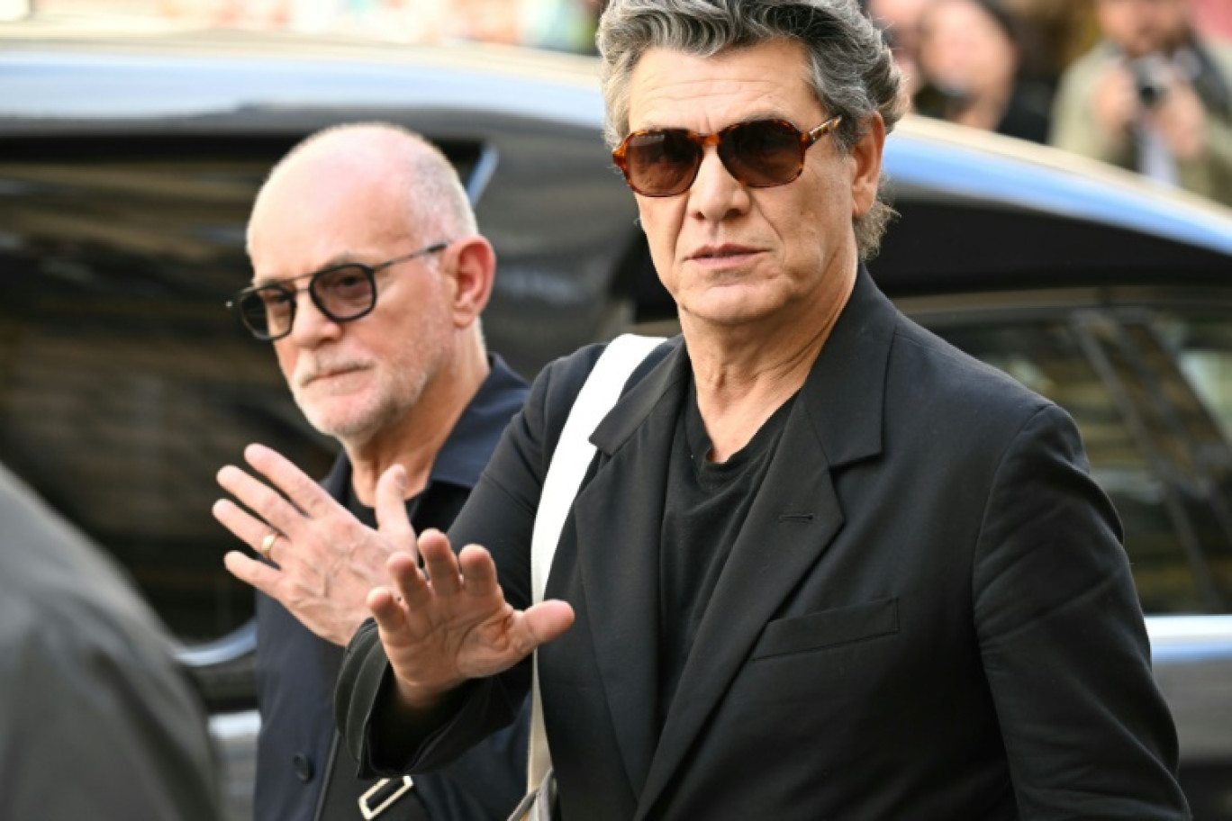 Marc Lavoine lors des obsèques de Thierry Ardisson en l'église Saint-Roch à Paris le 17 juillet 2025 © Bertrand GUAY