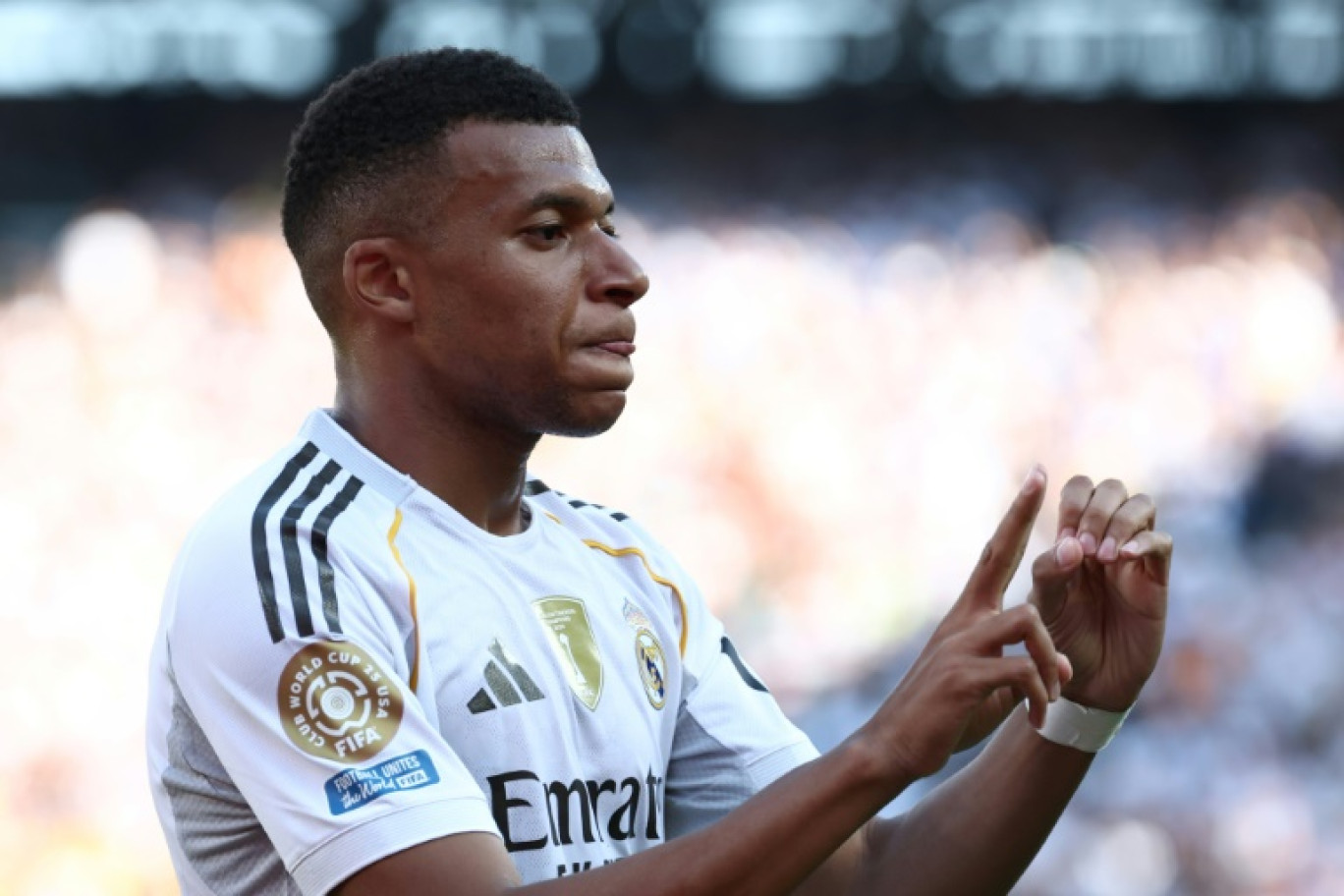 Kylian Mbappé lors du match du Real Madrid contre le Borussia Dortmund en quarts de finale du Mondial des clubs, le 5 juillet 2025 à East Rutherford © FRANCK FIFE