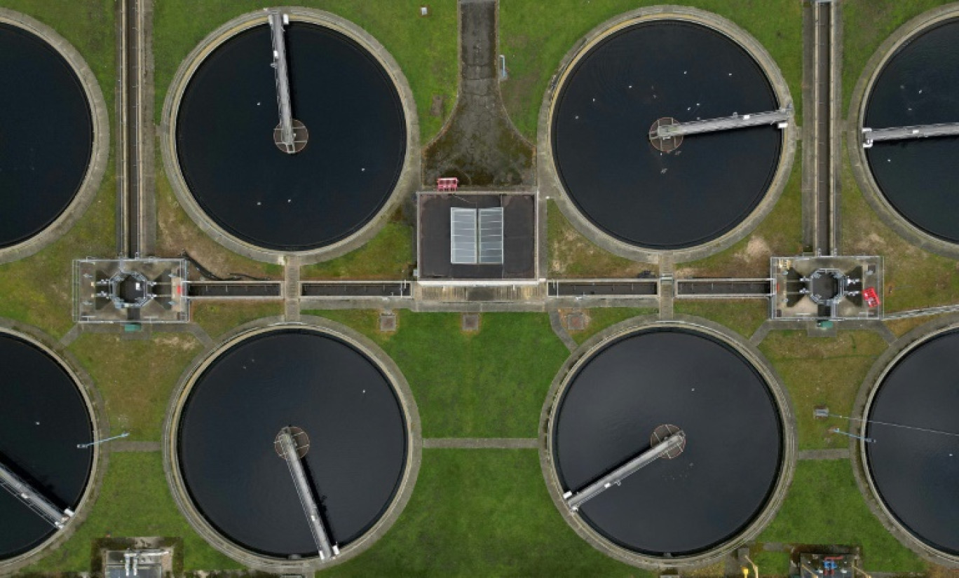 Une station d'épuration de l'entreprise Thames Water, près de Croydon, en Grande-Bretagne, le 14 mars 2025 © Ben STANSALL