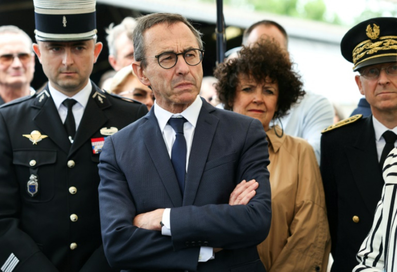 Le ministre de l'Intérieur Bruno Retailleau en visite à Condecourt (Val d'Oise) le 23 juillet 2025 cONDCOURT © Thomas SAMSON