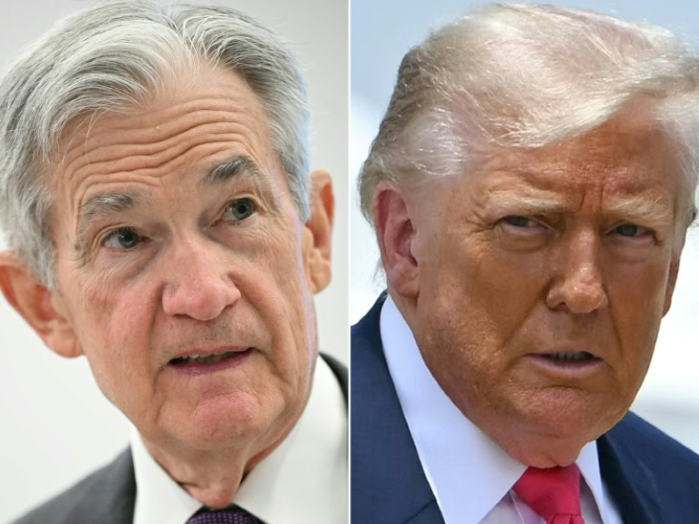 Le président Donald Trump et le patron de la Fed Jerome Powell le 24 juillet 2025 au siège de la banque centrale américaine à Washington © ANDREW CABALLERO-REYNOLDS