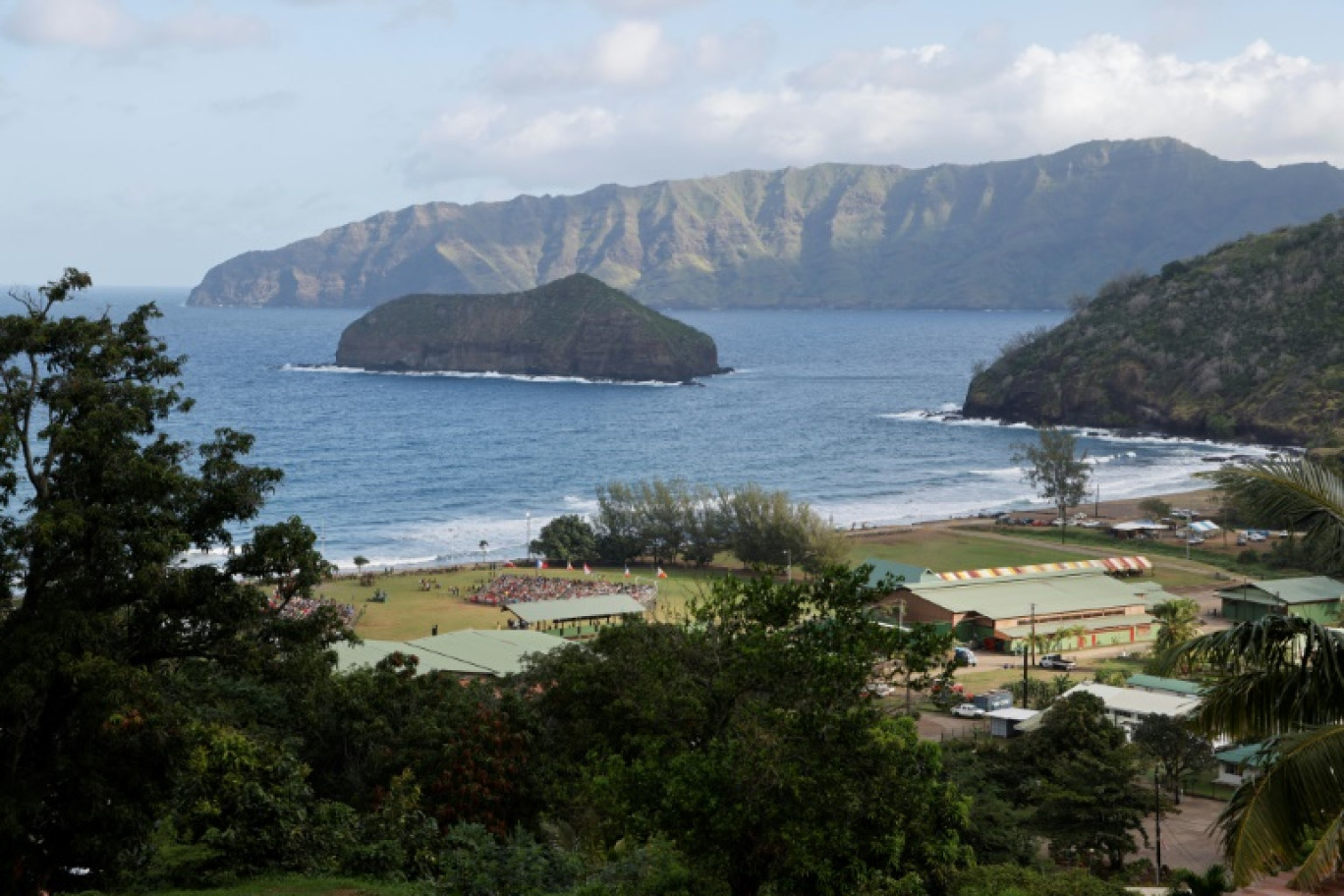 Vue de la côte à Hiva Oa, une île des Marquises, en Polynésie française, le 25 juillet 2021 © Ludovic MARIN