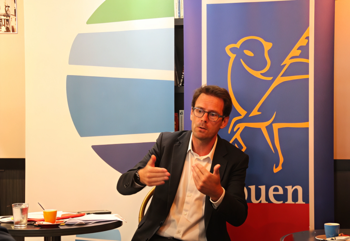 Nicolas Mayer-Rossignol ce 5 septembre à Rouen © Aletheia Press / L. Brémont