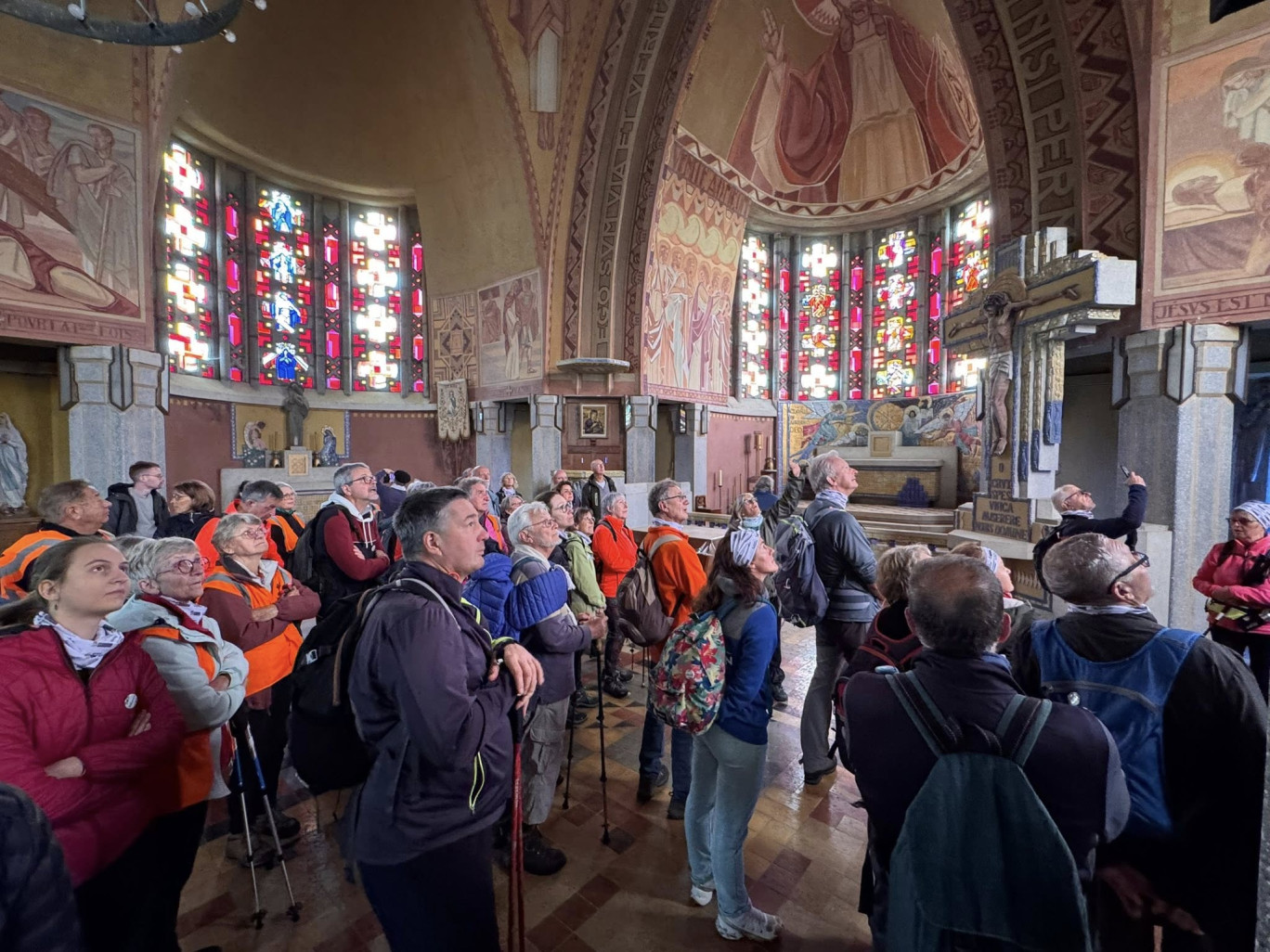 Lors d&#039;une randonnée organisée samedi 27 septembre, les marcheurs ont découvert le tronçon laonnois de la Via Francigena et ses églises Art Déco. (c) Aggo du Pays de Laon