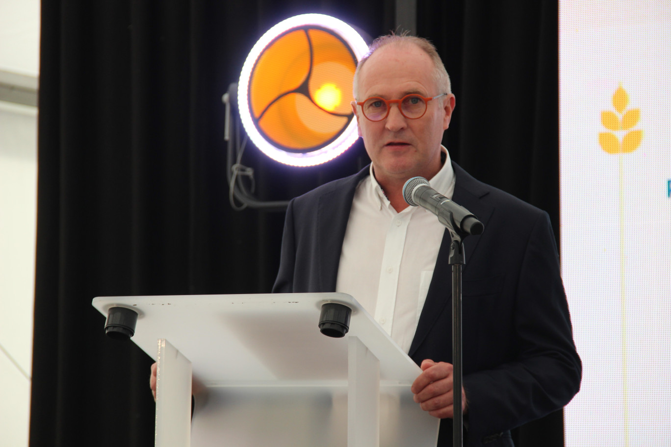  «Ce silo nous garantit une meilleure sécurité de stockage et constitue un levier pour développer nos importations», a expliqué Joël Ratel, directeur général de Nord Céréales. © Aletheia Press / Arnaud Stoerkler