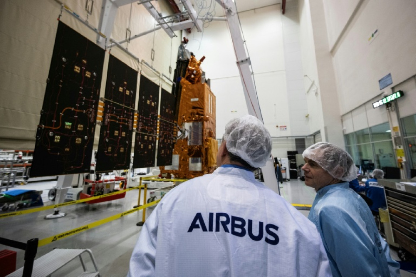 Airbis Defense and SPace présente son satellite Biomass à Toulouse, dans le sud-ouest de la France, le 11 février 2025 © Lionel BONAVENTURE