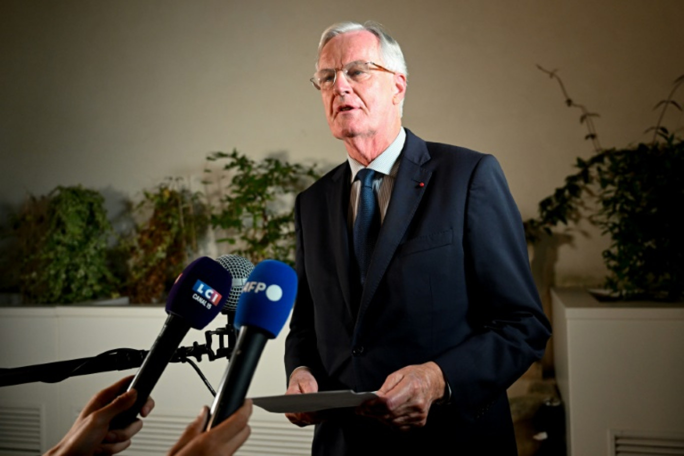 Michel Barnier à Paris au soir du premier tour de l'élection législative partielle le 21 septembre 2025 © Bertrand GUAY