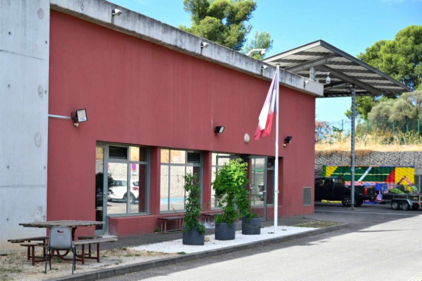 L'entrée de l'Etablissement pénitentiaire pour mineurs (EPM) de Marseille, le 29 août 2025 © Christophe SIMON