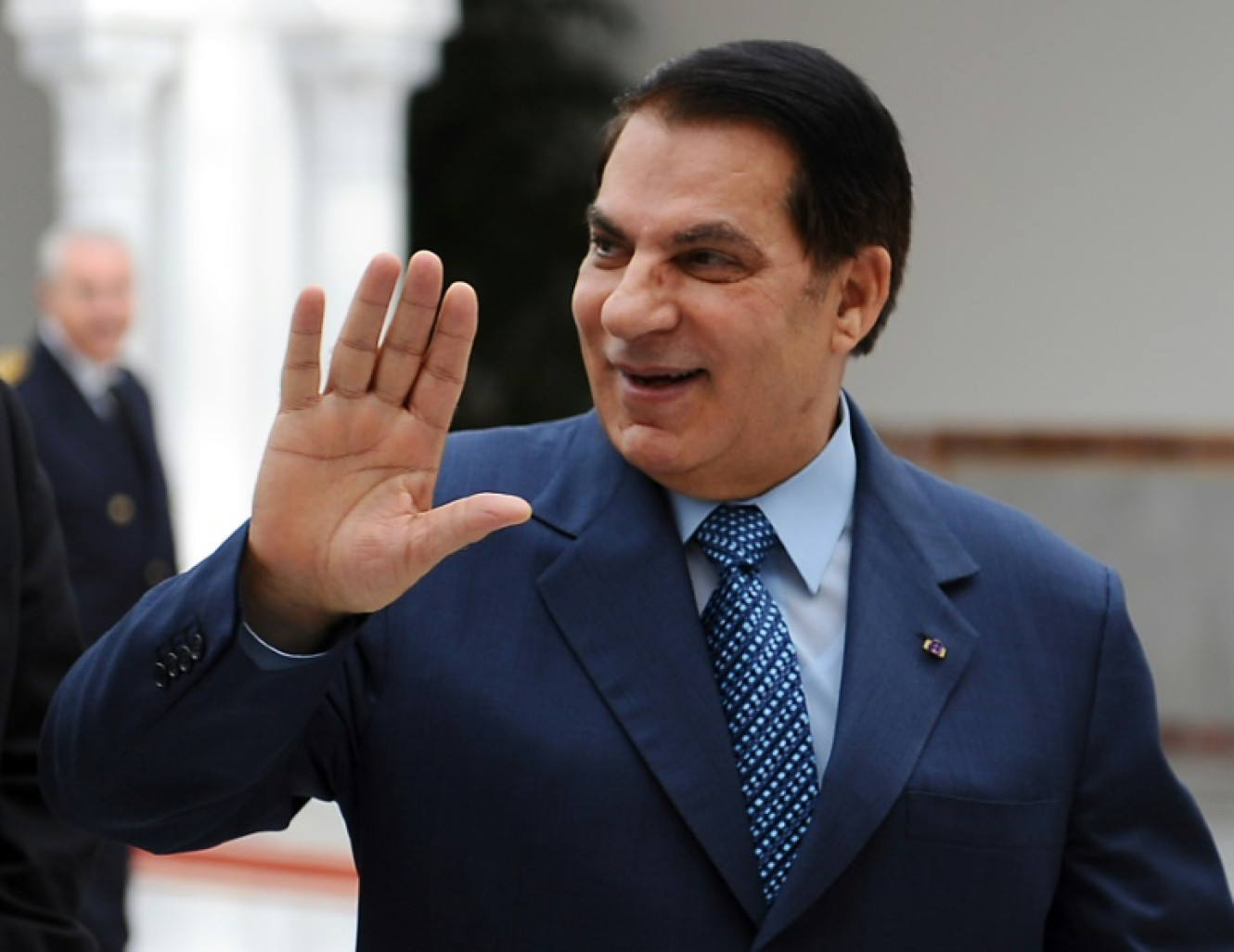 Photo prise le 22 décembre  2010 à l'aéroport de Tunis montrant Zine El Abidine Ben Ali, alors président de la Tunisie © FETHI BELAID