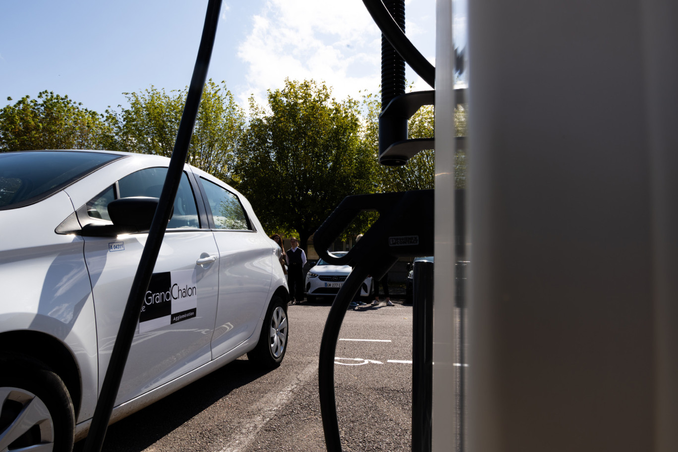 La première des 72 stations de recharge électrique du Grand Châlon est installée à Champforgueil. © Grand Chalon
