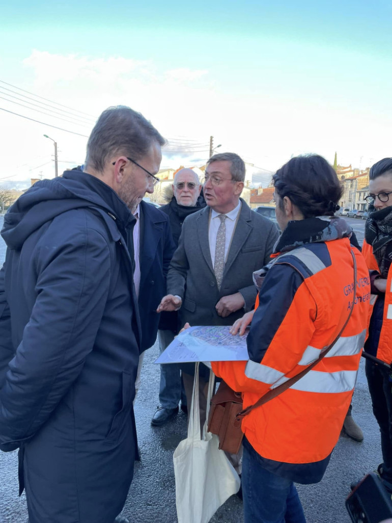 Présentation du projet de requalification de la Ville Haute de Verdun en présence de Samuel Hazard, maire de Verdun et Xavier Delarue, préfet de la Meuse.© Communauté d'Agglomération du Grand Verdun.