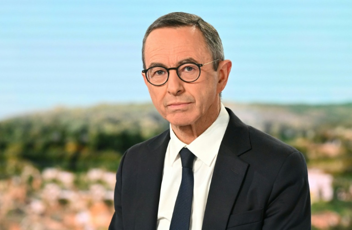 Le patron des Républicains et ministre de l'Intérieur sortant Bruno Retailleau sur le plateau du 13 Heures de TF1, le 6 octobre 2025 à Boulogne-Billancourt, près de Paris © Bertrand GUAY