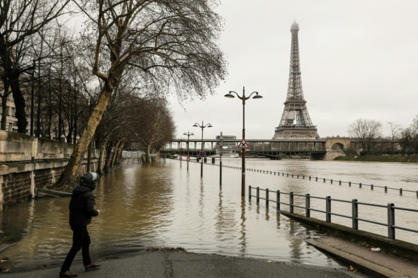 Un quai de la Seine inondé à Paris, 23 janvier 2018 © ludovic MARIN