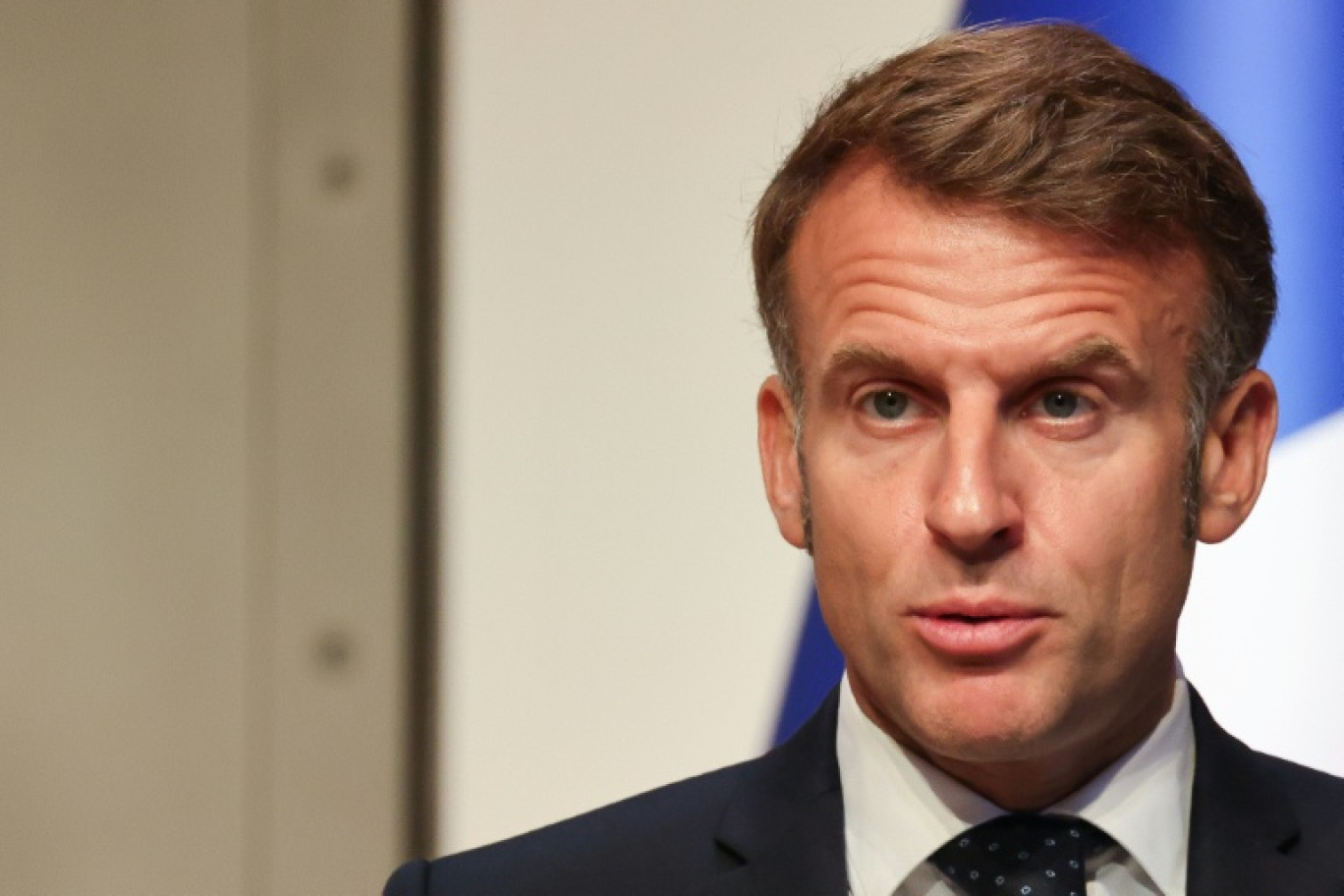 Le président Emmanuel Macron en Slovénie le 21 octobre 2025 © Ludovic MARIN