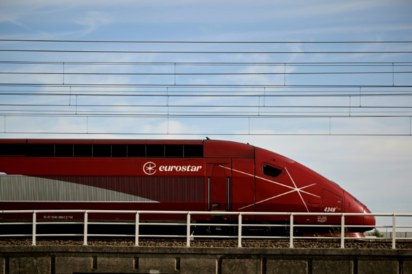 Un train de la compagnie ferroviaire Eurostar à Bruxelles, le 26 août 2025 © Nicolas TUCAT