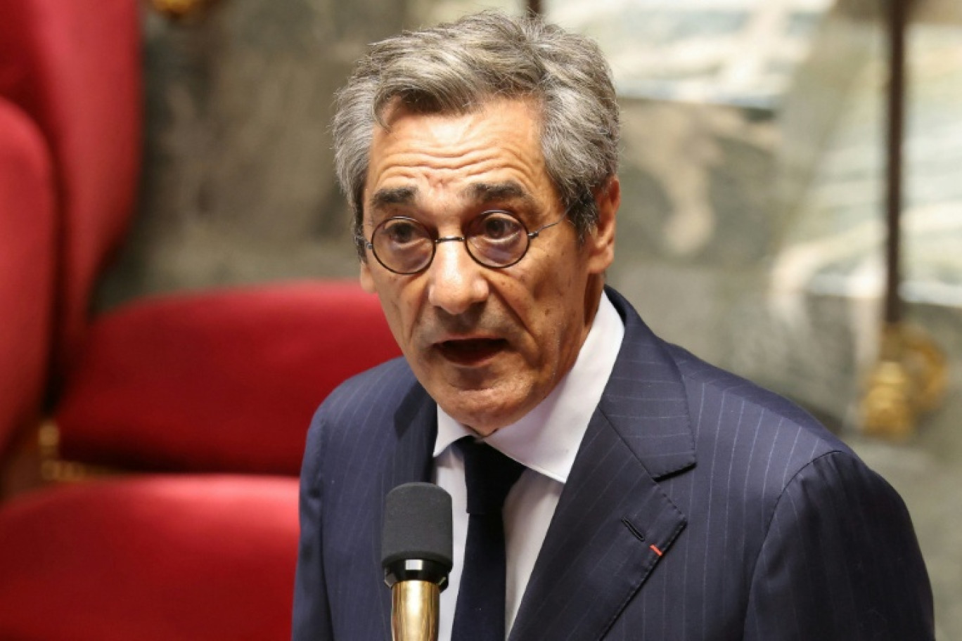 Le ministre des PME et du Pouvoir d'achat Serge Papin à l'Assemblée nationale lors de la séance des questions au gouvernement, le 22 octobre 2025 à Paris © Alain JOCARD
