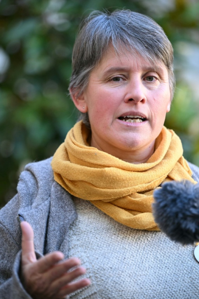 Laurence Marandola, ancienne porte-parole nationale de la Confédération paysanne à l'époque, lors d'un point presse à l'issue d'une rencontre avec le Premier ministre, le 13 janvier 2025 à Paris © Bertrand GUAY