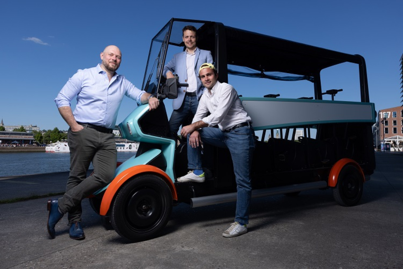 Guillaume Yrondelle, Amaury Piquiot, et Morgan Dauguet, les trois premiers associés d'Human Mob préparent une levée de fonds de 2,5 millions d’euros pour industrialiser ses solutions de mobilité durable. © David Morganti
