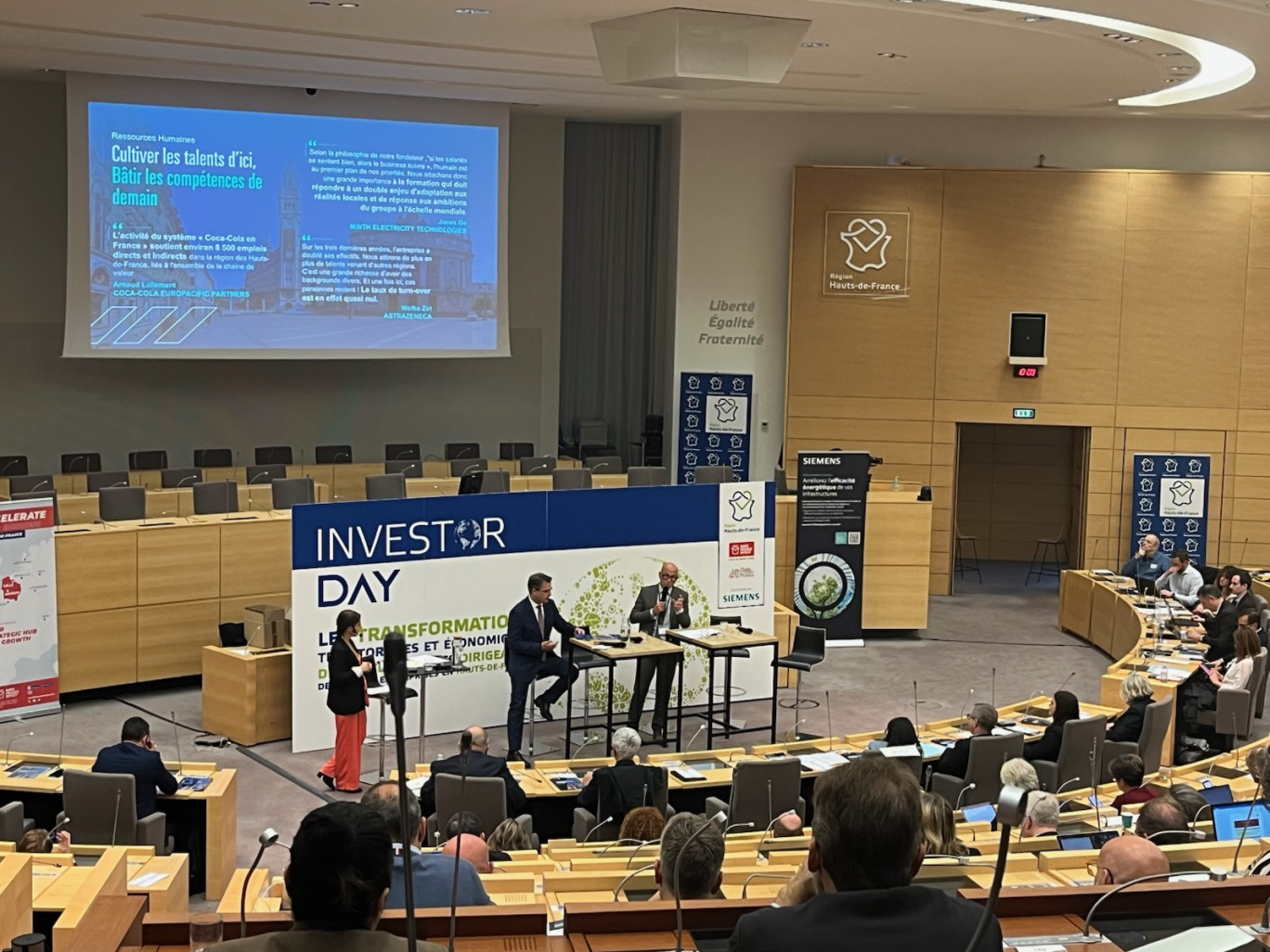 L'amphithéâtre du siège de la région Hauts-de-France était comble pour l'Investor Day.