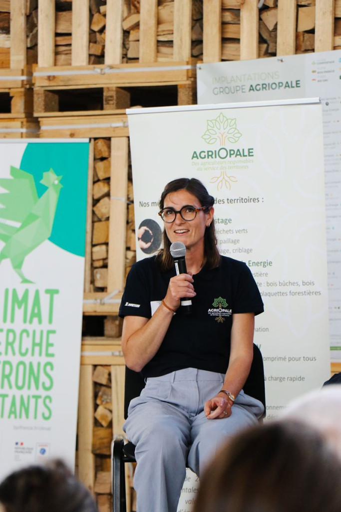 Camille Dusannier, directrice générale d Agriopale, ici à l inauguration du site de Feuquières-en-Vimeu en juin 2025. © Léa Lahannier