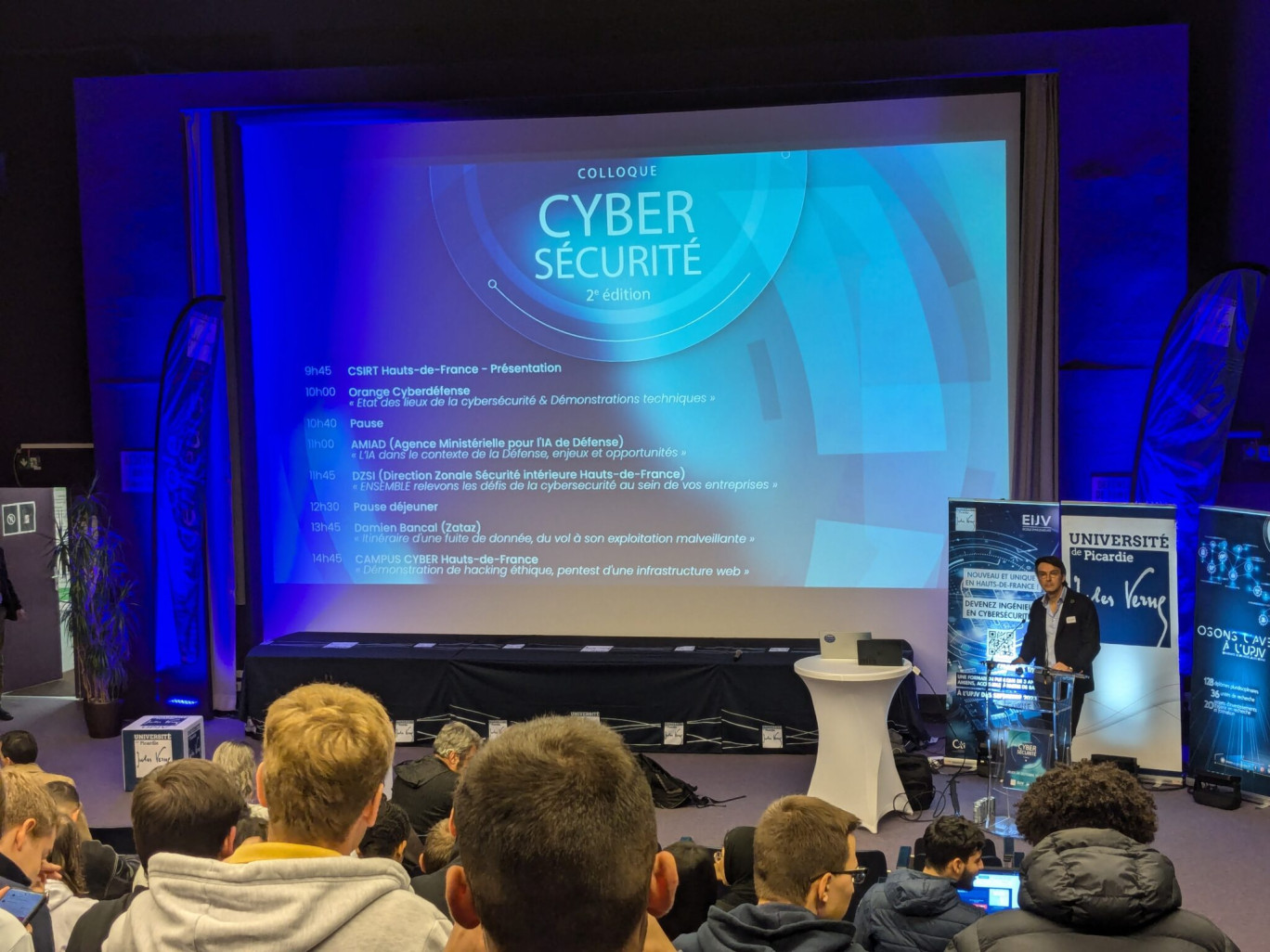 Le colloque Cybersécurité de l'École d’Ingénieurs Jules Verne, ici lors de la deuxième édition 2024. © EIJV