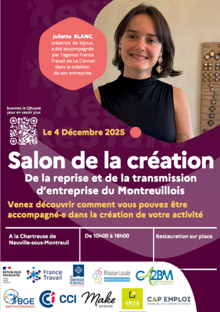 Plaquette de la 3e édition du Salon de la création, de la reprise et de la transmission d’entreprise. ©Association La Chartreuse de Neuville,