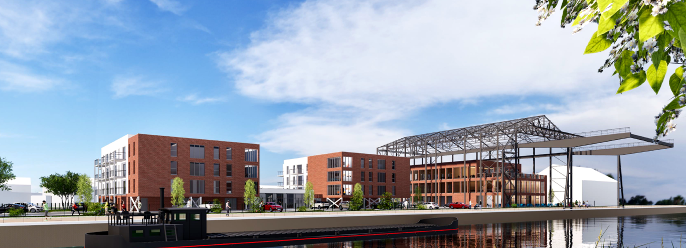 Le projet porté par Dama Holding prévoit l'implantation de logements pour seniors à côté des activités prévues sous l'ancienne halle d'Arques. (© Arques / Dama Holding)